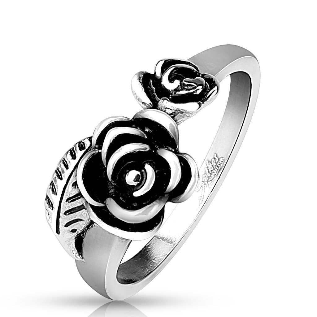 Rose stainless steel ring