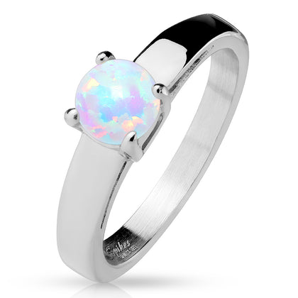 Opal stainless steel ring