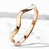 Stainless Steel Rose Gold Wavy Line Stackable Ring