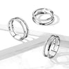 Stainless Steel CZ Paved Line Double Ring