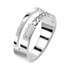 Stainless Steel Pave CZ Double Line With Chain Ring