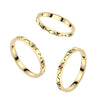 Stainless Steel Gold Criss Cross Grooved Band Ring