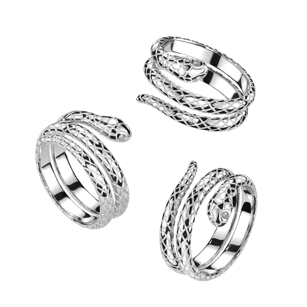 Stainless steel wrap around snake ring