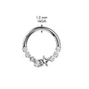 316L Surgical Steel White CZ Dainty Star Hinged Clicker Hoop
