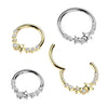316L Surgical Steel White CZ Dainty Star Hinged Clicker Hoop