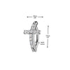 316L Surgical Steel White CZ Cross Hinged Clicker Belly Ring