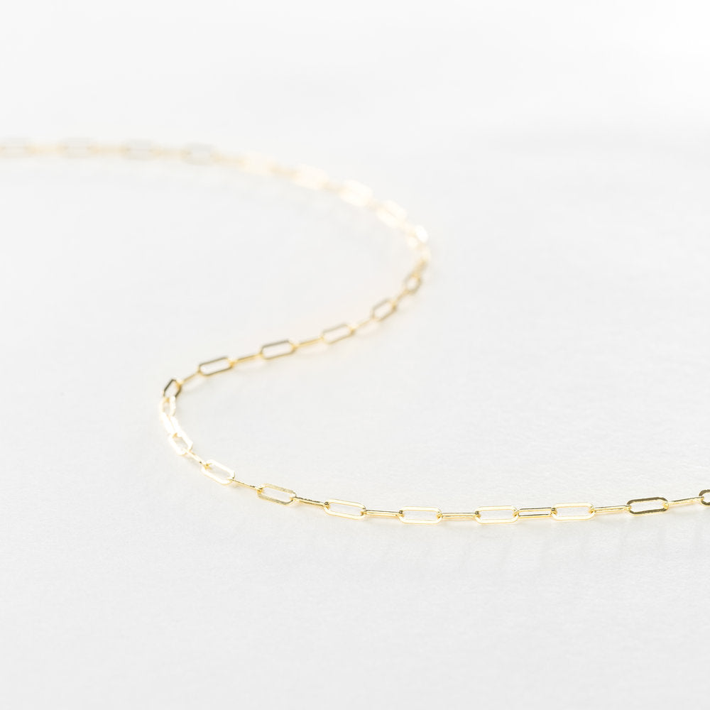 Stainless Steel Gold PVD Mini Paperclip Link Necklace - Pierced Universe