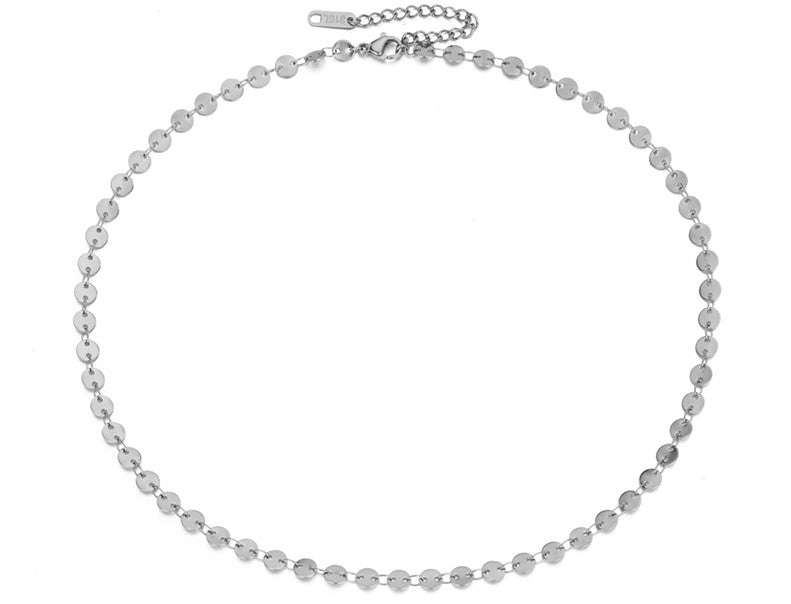 Stainless Steel Coin Choker Necklace - Pierced Universe