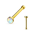 316L Surgical Steel Ball End Opal Gem Nose Bone Ring Stud - Pierced Universe