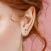 316L Surgical Steel Internally Threaded White Circle Prong CZ Flat Back Labret Stud - Pierced Universe