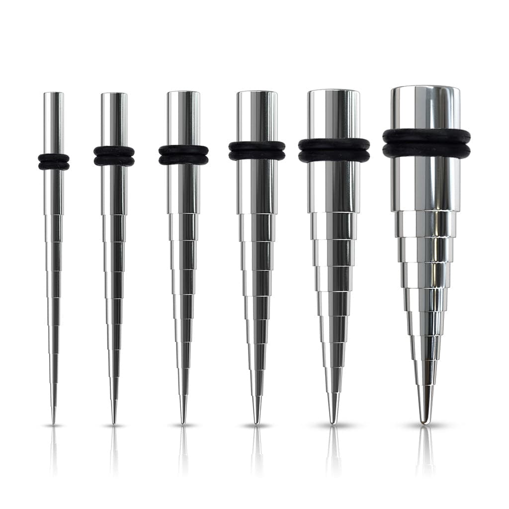 316L Surgical Steel Ridged Stretcher Taper - Pierced Universe
