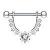 316L Surgical Steel Star Dangle White CZ Nipple Ring Barbell - Pierced Universe