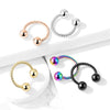 316L Surgical Steel Twisted Rope Horseshoe - Pierced Universe