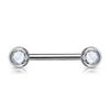316L Surgical Steel White CZ Ball Gem Nipple Ring Barbell - Pierced Universe