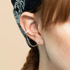 925 Sterling Silver Gold PVD Chain Connected CZ Stud With Faux Cartilage Conch Hoop