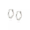 Pair of 925 Sterling Silver Dainty Beaded Patterned Minimal Hoop Earrings