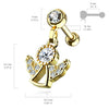 Gold Plated Surgical Steel White CZ Dangling Angel Cartilage Ring - Pierced Universe ?id=3927800741911