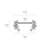 316L Surgical Steel White CZ Shooting Star Nipple Ring Straight Barbell