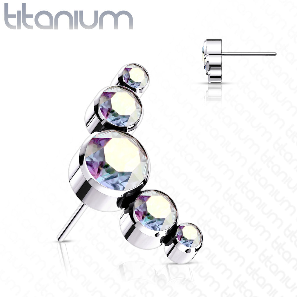 5 Gem Titanium Threadless Top