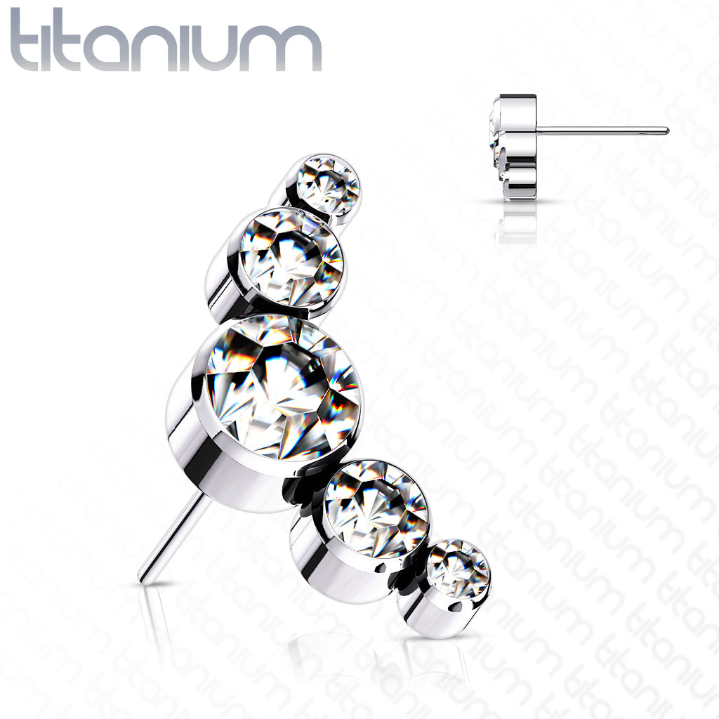 5 Gem Titanium Threadless Top