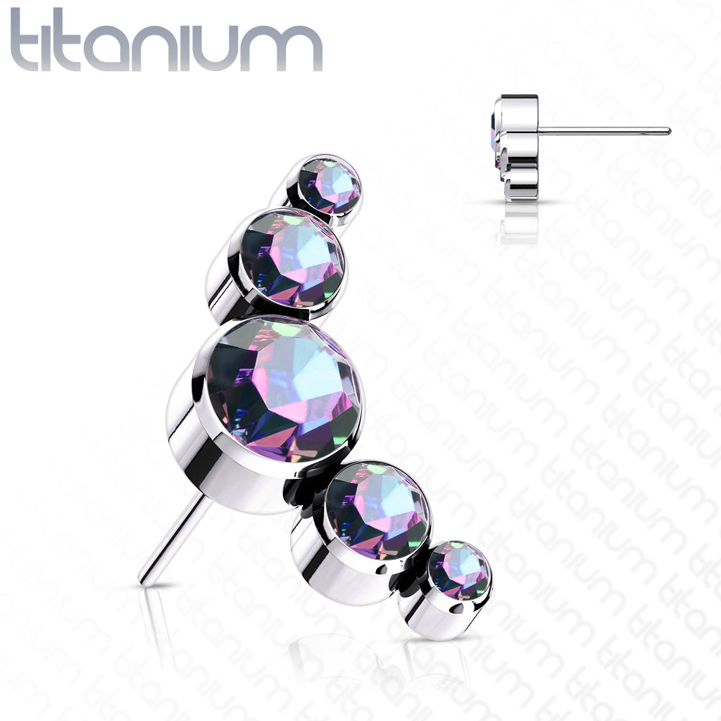 5 Gem Titanium Threadless Top