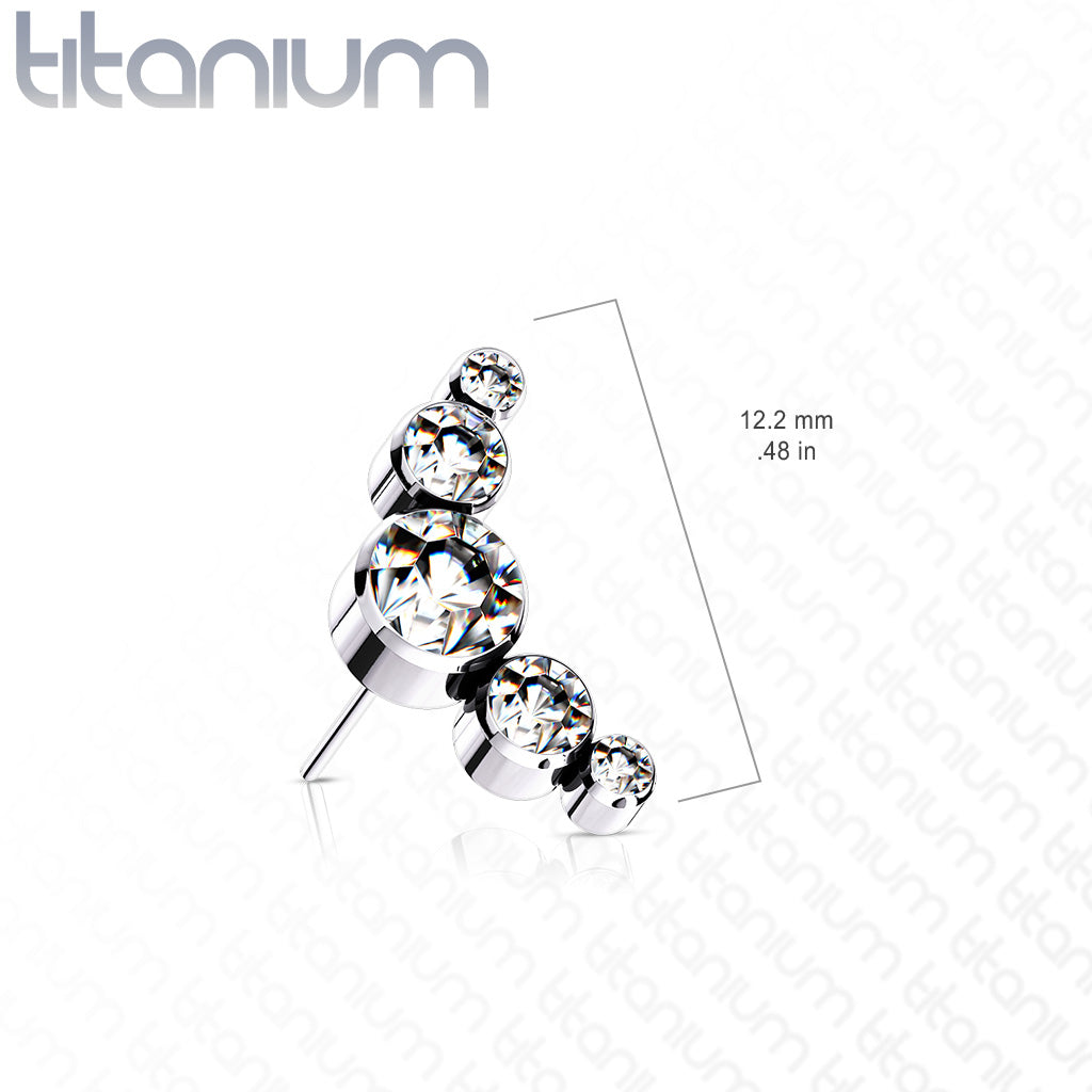 5 Gem Titanium Threadless Top