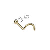 Implant Grade Titanium Gold PVD Ball Top Corkscrew Nose Stud Ring - Pierced Universe
