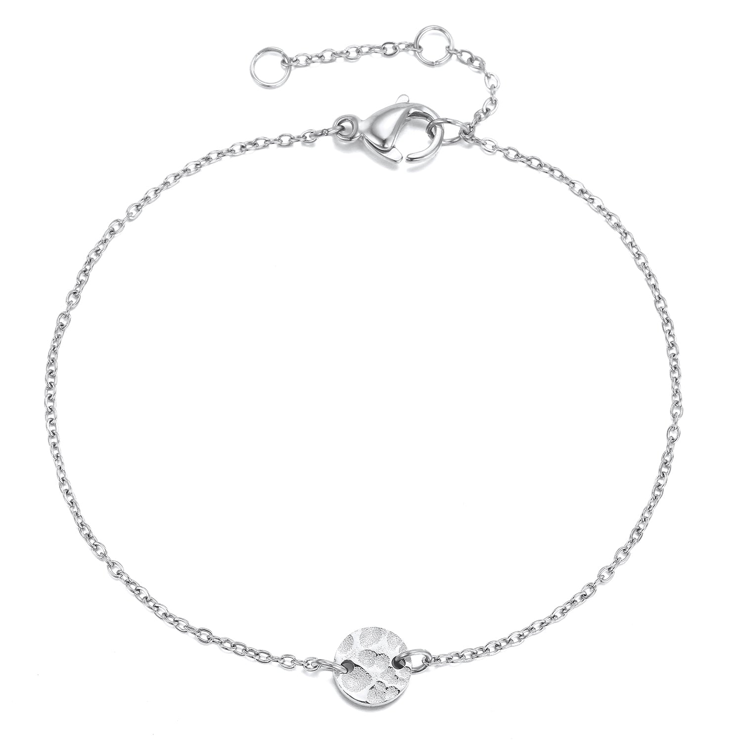 Stainless Steel Disc Circle Chain Bracelet - Pierced Universe