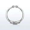 Fake Faux Clip On Tribal 925 Sterling Silver Nose Hoop Ring - Pierced Universe