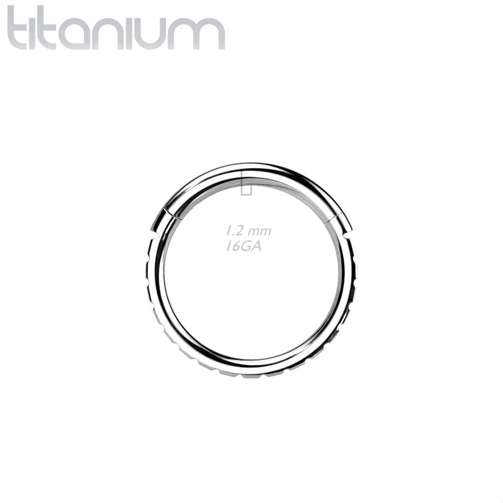 Implant Grade Titanium Multi White Gem Pave CZ Hinged Clicker Hoop - Pierced Universe