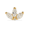 Pair of 925 Sterling Silver Gold PVD Dainty Minimal Marquise Flower Earrings - Pierced Universe