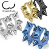 Pair of Stainless Steel Small 6mm Earring Hoop with Spike Ends - Pierced Universe
