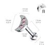 Rose Gold Surgical Steel Internally Threaded White CZ Moon Crescent Labret - Pierced Universe