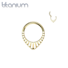 Implant Grade Titanium Gold PVD V Shaped Cut Out Hinged Clicker Hoop