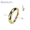 Implant Grade Titanium Gold PVD Thick Hinged Helix Cartilage Clicker Hoop