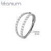 Implant Grade Titanium CZ Pave Double Hoop Hinged Clicker Nose Ring
