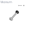 Implant Grade Titanium Black Agate Bezel Internally Threaded Flat Back Labret - Pierced Universe