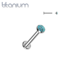 Implant Grade Titanium Turquoise Bezel Internally Threaded Flat Back Labret