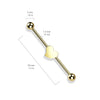 316L Surgical Steel Gold PVD Flat Fixed Heart Shape Industrial Barbell