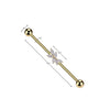 316L Surgical Steel Gold PVD White CZ Marquise Decorative Gem Cluster Industrial Barbell