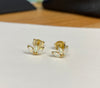 Pair of 925 Sterling Silver Opal Lotus Gold PVD Minimal Earring Studs