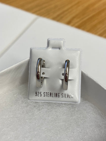 Pair of 925 Sterling Silver Thin 2mm x 11mm Minimal Hoop Earrings