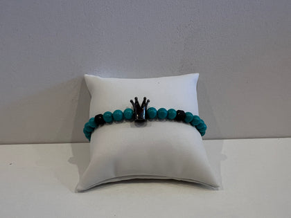 Black Crown W/ Blue Beaded Bracelet