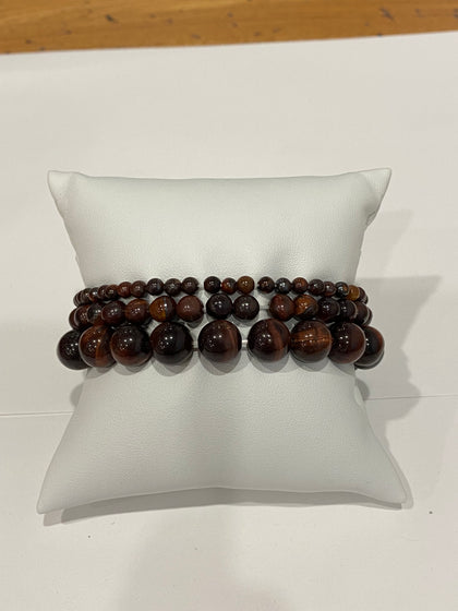 Red Tiger's Eye Beaded Bracelet