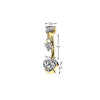 Implant Grade Titanium Gold PVD Push In White CZ Heart Dangle Belly Ring