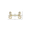 316L Surgical Steel White CZ Lizard Straight Barbell Nipple Ring