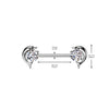 316L Surgical Steel White CZ Dolphin Nipple Ring Straight Barbell