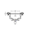 316L Surgical Steel Gold PVD White CZ Vine Shield Nipple Ring Straight Barbell - Pierced Universe