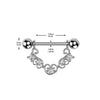 316L Surgical Steel Gold PVD White CZ Filigree Heart Shield Nipple Ring Straight Barbell - Pierced Universe