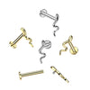 316L Surgical Steel Gold PVD Minimal Slithering Snake Internally Threaded Flat Back Labret - Pierced Universe